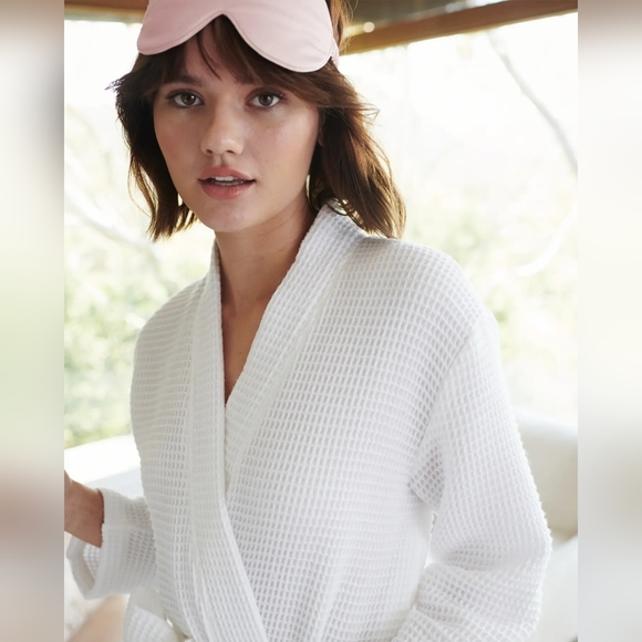 Quince Other - NWOT Quince Organic Turkish Waffle Robe White Sz L